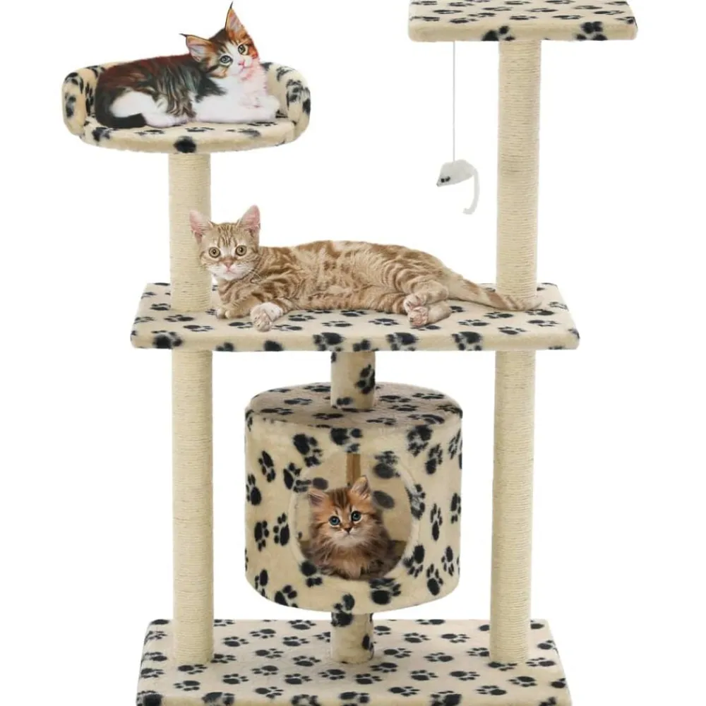 Kattenkrabpaal met sisal krabpalen 95 cm pootafdrukken beige>vidaXL Sale