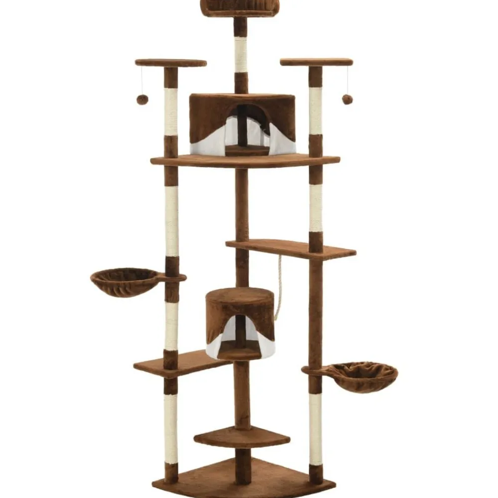 Huisdierbenodigdheden*vidaXL Kattenkrabpaal met sisal krabpalen 203 cm Bruin en wit
