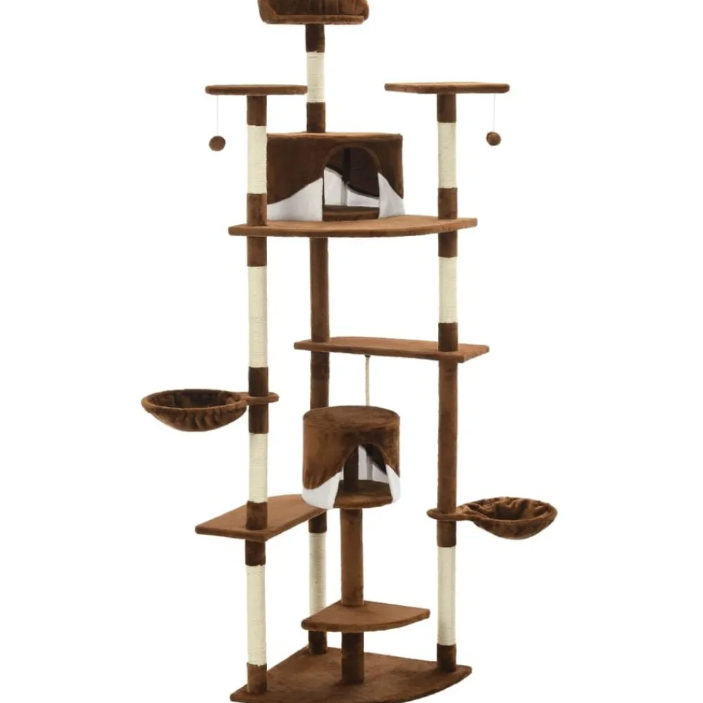 Huisdierbenodigdheden*vidaXL Kattenkrabpaal met sisal krabpalen 203 cm Bruin en wit