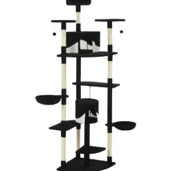Huisdierbenodigdheden*vidaXL Kattenkrabpaal met sisal krabpalen 203 cm Zwart en wit