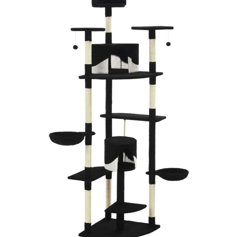 Huisdierbenodigdheden*vidaXL Kattenkrabpaal met sisal krabpalen 203 cm Zwart en wit