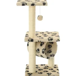 Huisdierbenodigdheden*vidaXL Kattenkrabpaal met sisal krabpalen 65 cm pootafdrukken beige Beige met pootafdrukken