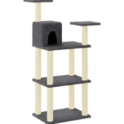 Huisdierbenodigdheden*vidaXL Kattenkrabpaal met sisal krabpalen 118,5 cm Donkergrijs