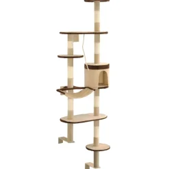 Kattenkrabpaal met krabpalen wandmontage 194 cm beige bruin><noscript><img width=