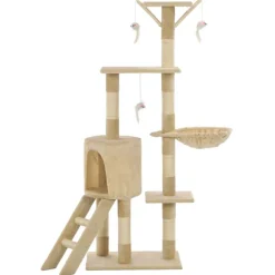 Huisdierbenodigdheden*vidaXL Kattenkrabpaal met sisal krabpalen 138 cm Beige