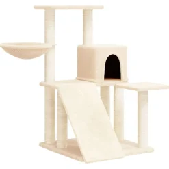 Kattenmeubel met sisal krabpalen 82 cm crèmekleurig>vidaXL Discount