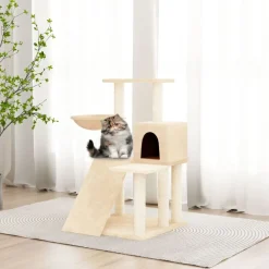 Kattenmeubel met sisal krabpalen 82 cm crèmekleurig>vidaXL Discount