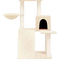 Kattenmeubel met sisal krabpalen 82 cm crèmekleurig><noscript><img width=