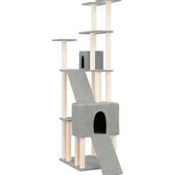 Huisdierbenodigdheden*vidaXL Kattenmeubel met sisal krabpalen 190 cm Lichtgrijs