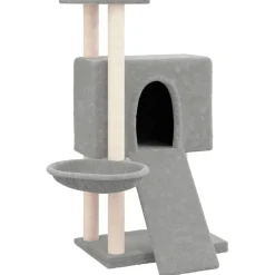 Huisdierbenodigdheden*vidaXL Kattenmeubel met sisal krabpalen 96 cm Lichtgrijs