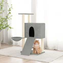 Huisdierbenodigdheden*vidaXL Kattenmeubel met sisal krabpalen 96 cm Lichtgrijs