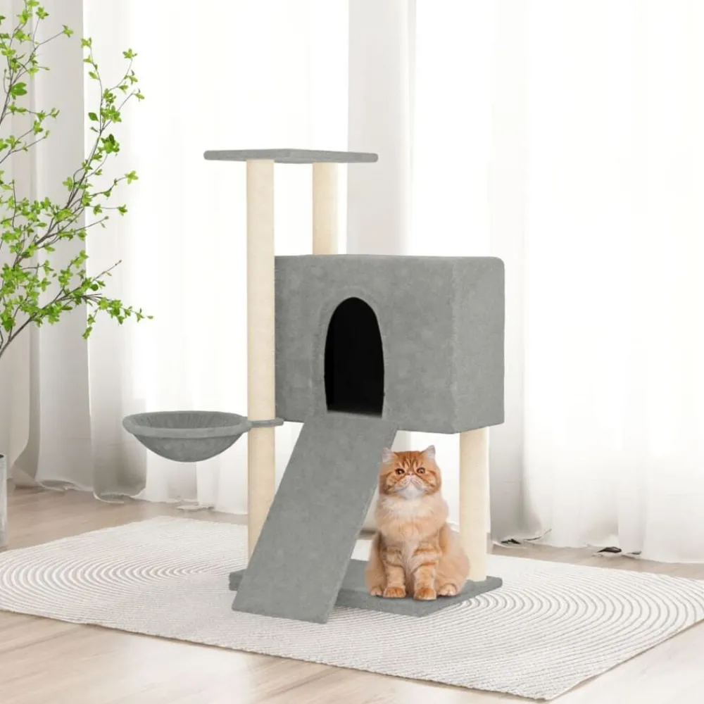 Huisdierbenodigdheden*vidaXL Kattenmeubel met sisal krabpalen 96 cm Lichtgrijs