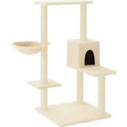 Kattenmeubel met sisal krabpalen 95 cm crèmekleurig>vidaXL Clearance