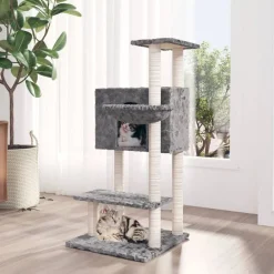 Huisdierbenodigdheden*vidaXL Kattenmeubel met sisal krabpalen 108,5 cm Lichtgrijs