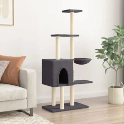 Kattenmeubel met sisal krabpalen 145 cm><noscript><img width=