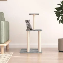Huisdierbenodigdheden*vidaXL Kattenmeubel met sisal krabpalen 85,5 cm Lichtgrijs