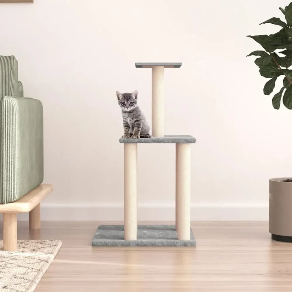 Huisdierbenodigdheden*vidaXL Kattenmeubel met sisal krabpalen 85,5 cm Lichtgrijs