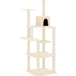 Huisdierbenodigdheden*vidaXL Kattenmeubel met sisal krabpalen 153 cm crèmekleurig Cr&egrave;me
