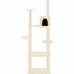 Huisdierbenodigdheden*vidaXL Kattenmeubel met sisal krabpalen 153 cm crèmekleurig Crème