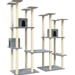 Huisdierbenodigdheden*vidaXL Kattenmeubel met sisal krabpalen 174 cm Lichtgrijs