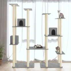 Huisdierbenodigdheden*vidaXL Kattenmeubel met sisal krabpalen 174 cm Lichtgrijs