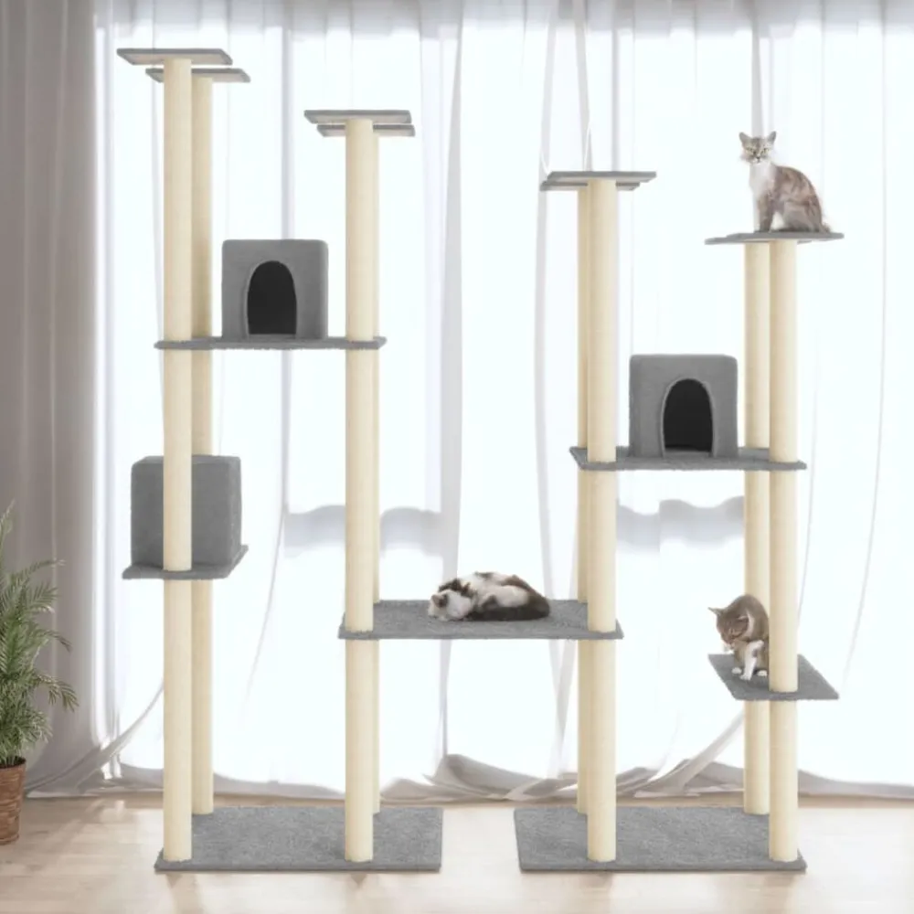 Huisdierbenodigdheden*vidaXL Kattenmeubel met sisal krabpalen 174 cm Lichtgrijs