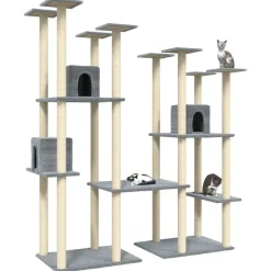 Huisdierbenodigdheden*vidaXL Kattenmeubel met sisal krabpalen 174 cm Lichtgrijs