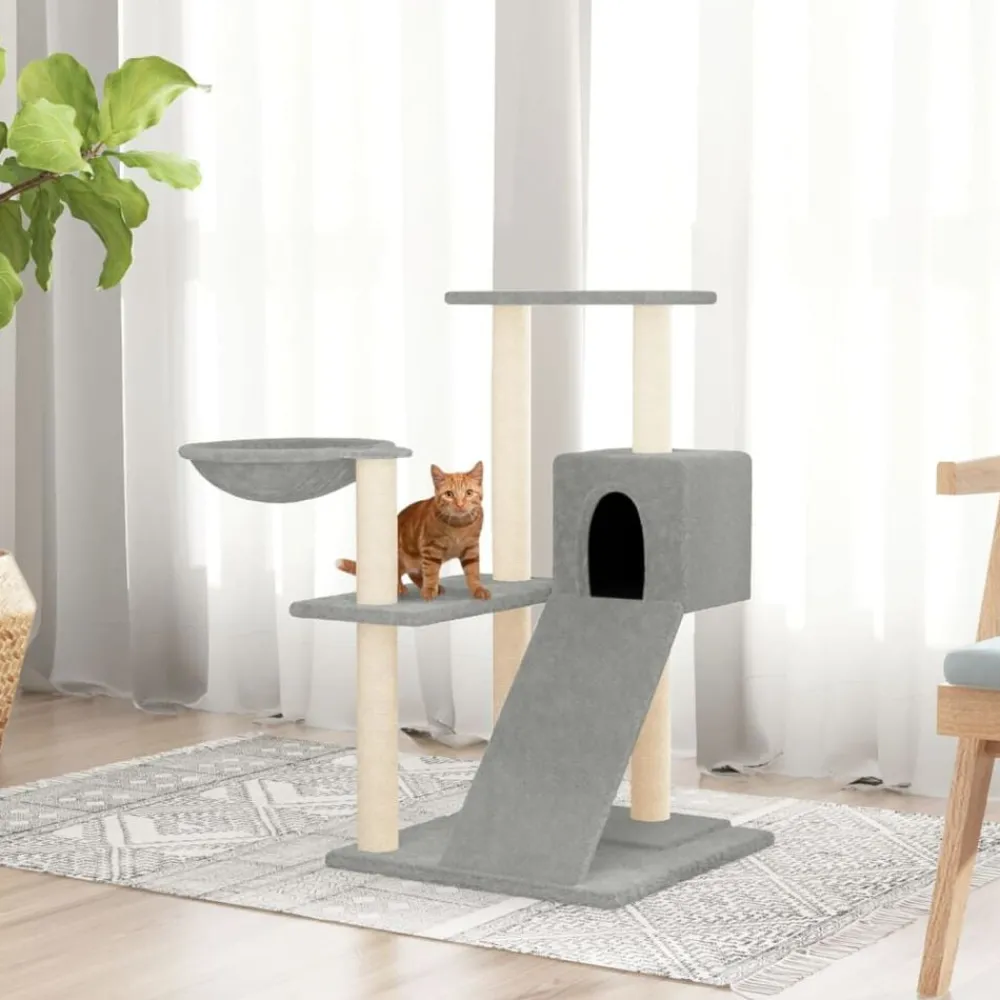 Huisdierbenodigdheden*vidaXL Kattenmeubel met sisal krabpalen 82 cm Lichtgrijs