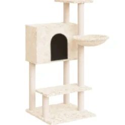 Kattenmeubel met sisal krabpalen 108,5 cm crèmekleurig>vidaXL Discount
