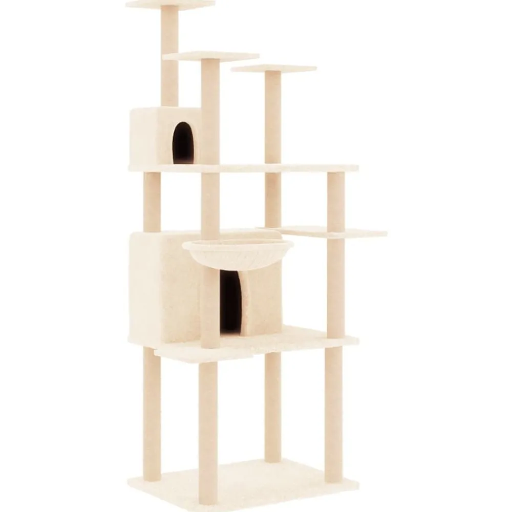 Huisdierbenodigdheden*vidaXL Kattenmeubel met sisal krabpalen 166 cm crèmekleurig Crème