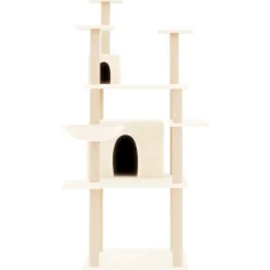 Huisdierbenodigdheden*vidaXL Kattenmeubel met sisal krabpalen 166 cm crèmekleurig Crème