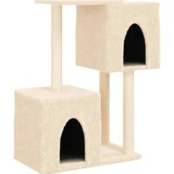 Huisdierbenodigdheden*vidaXL Kattenmeubel met sisal krabpalen 86 cm crèmekleurig Cr&egrave;me