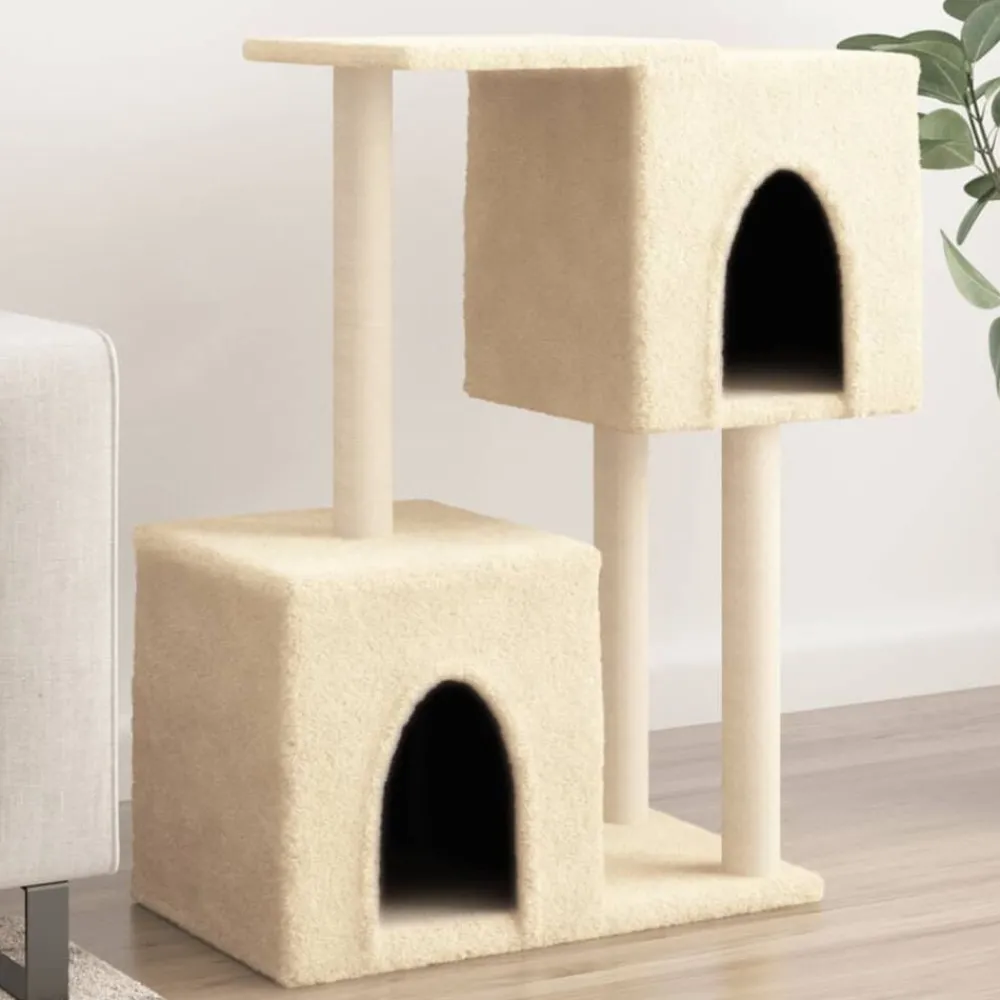 Huisdierbenodigdheden*vidaXL Kattenmeubel met sisal krabpalen 86 cm crèmekleurig Crème