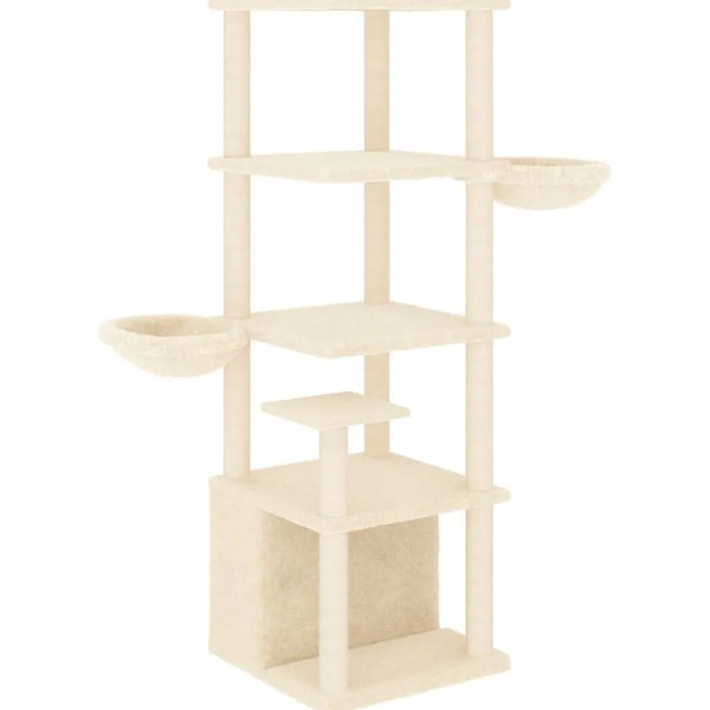 Kattenmeubel met sisal krabpalen 147 cm crèmekleurig>vidaXL New