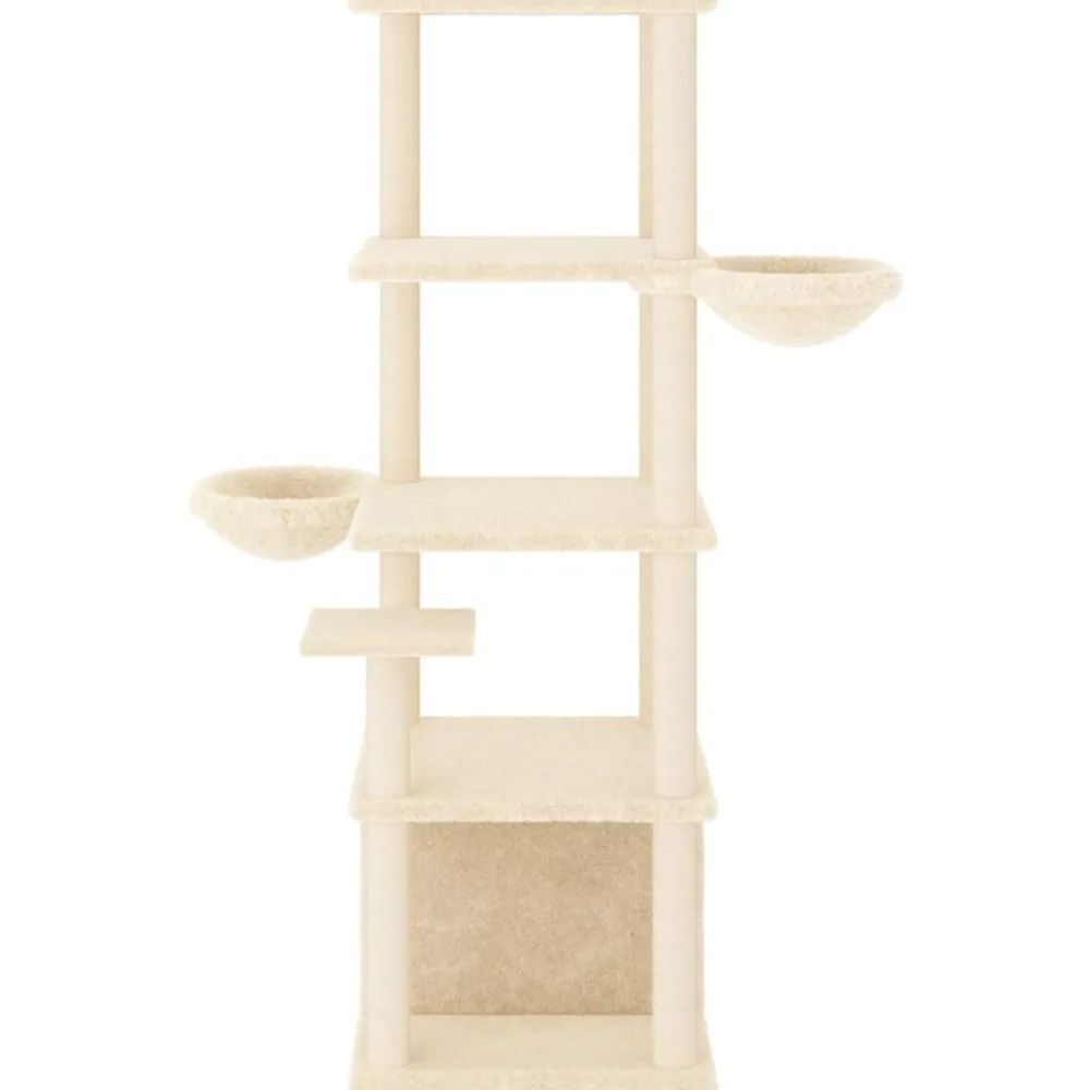 Kattenmeubel met sisal krabpalen 147 cm crèmekleurig>vidaXL New