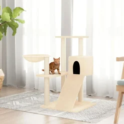 Huisdierbenodigdheden*vidaXL Kattenmeubel met sisal krabpalen 82 cm crèmekleurig Cr&egrave;me