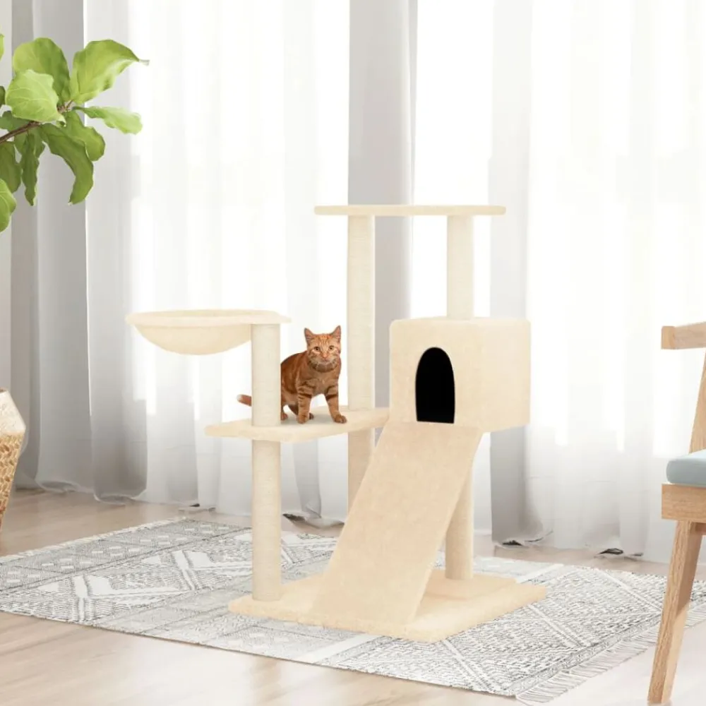 Huisdierbenodigdheden*vidaXL Kattenmeubel met sisal krabpalen 82 cm crèmekleurig Crème