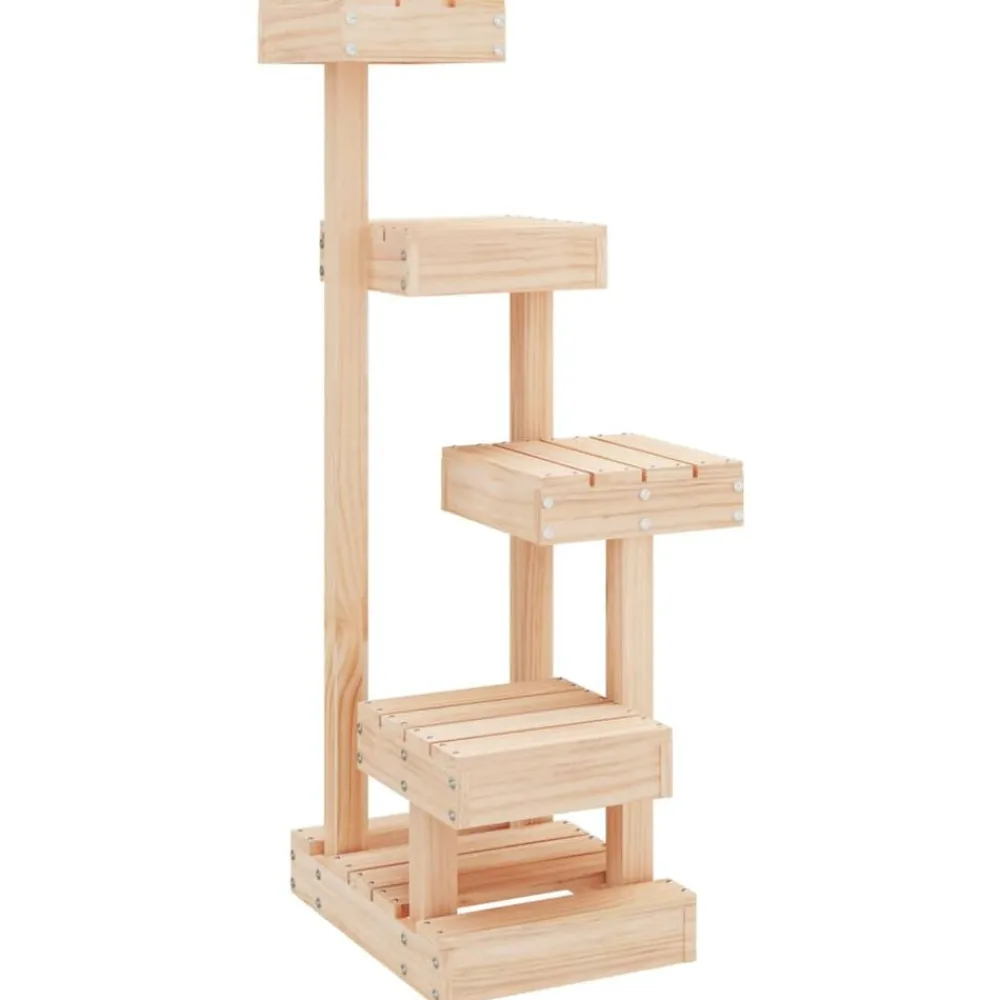 Huisdierbenodigdheden*vidaXL Kattenmeubel 45,5x49x103 cm massief grenenhout Naturel