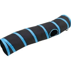 Kattentunnel S-vorm 122 cm polyester zwart en blauw><noscript><img width=