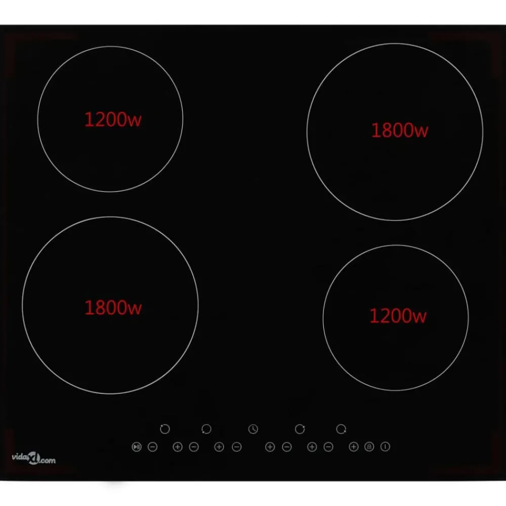 Keuken & Eetkamer*vidaXL Keramische kookplaat met 4 kookzones aanraakbediening 6000 W