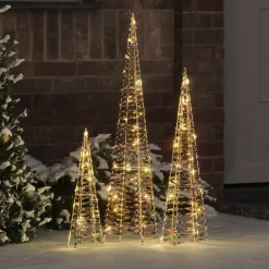 Woon- & Tuinaccessoires*vidaXL Kerstboom met 90 LED 3 pcs Warmwit 20 x 20 x 80 cm PET