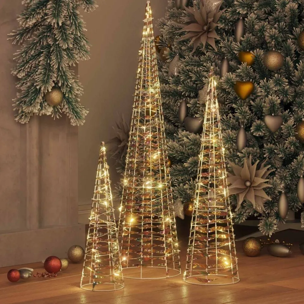 Woon- & Tuinaccessoires*vidaXL Kerstboom met 90 LED 3 pcs Warmwit 20 x 20 x 80 cm PET