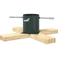 Woon- & Tuinaccessoires*vidaXL Kerstboomstandaard 50 x 50 x 16 cm Massief grenenhout Groen