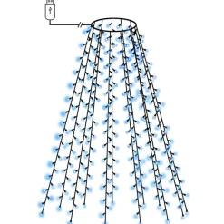 Verlichting*vidaXL Kerstboomverlichting met 150 LED's net 150 cm Blauw