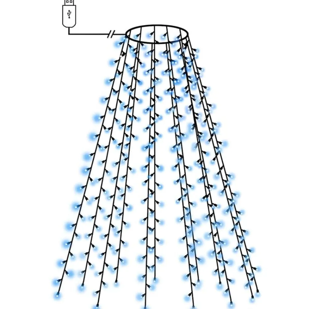 Verlichting*vidaXL Kerstboomverlichting met 150 LED's net 150 cm Blauw