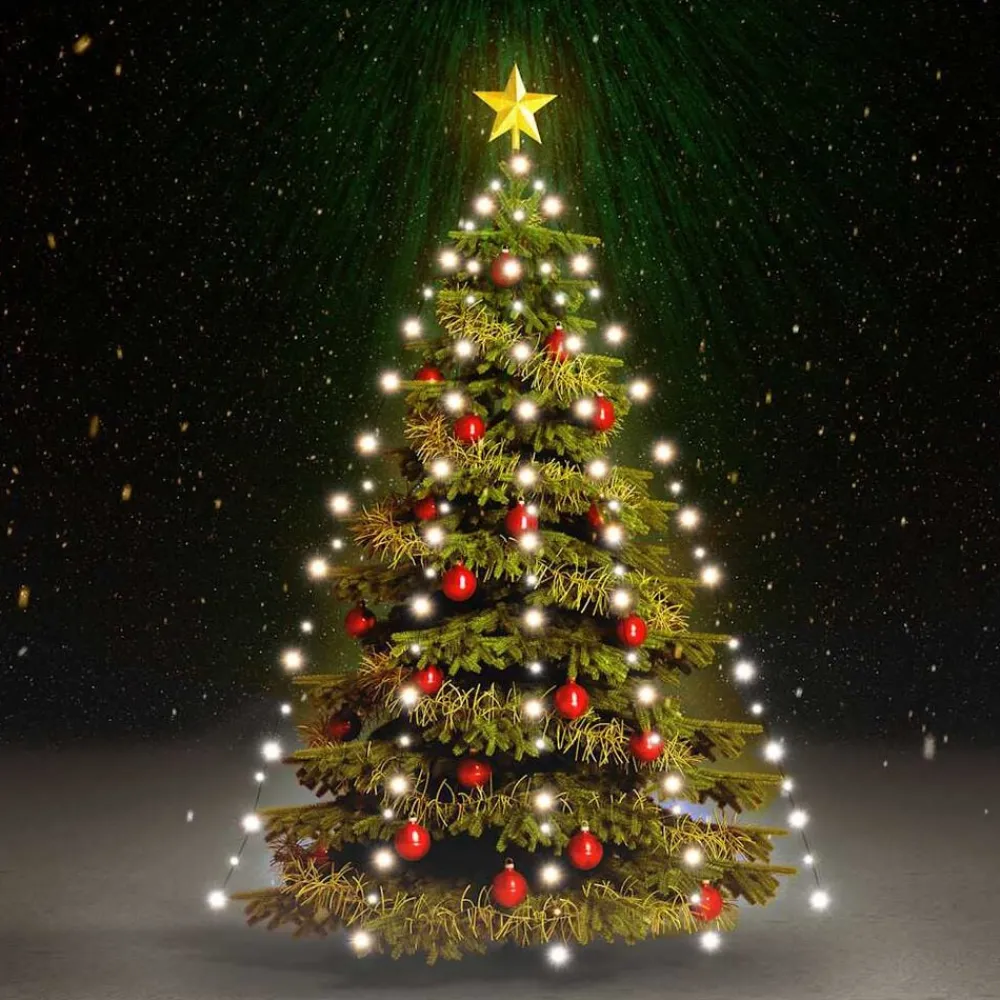 Verlichting*vidaXL Kerstboomverlichting met 150 LED's net 150 cm Koudwit