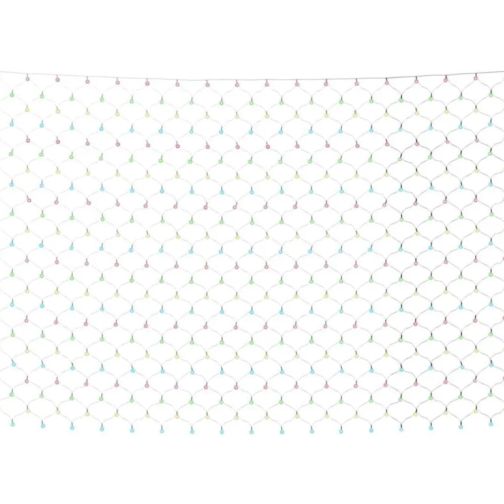 Verlichting*vidaXL Kerstnetverlichting 204 LED's binnen/buiten 3x2 m meerkleurig kleurrijk
