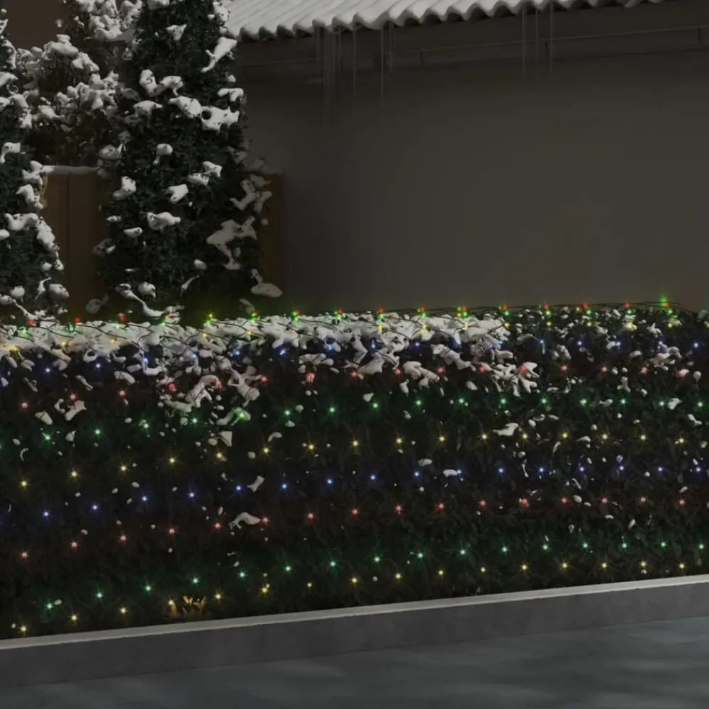 Verlichting*vidaXL Kerstnetverlichting 204 LED's binnen/buiten 3x2 m meerkleurig kleurrijk
