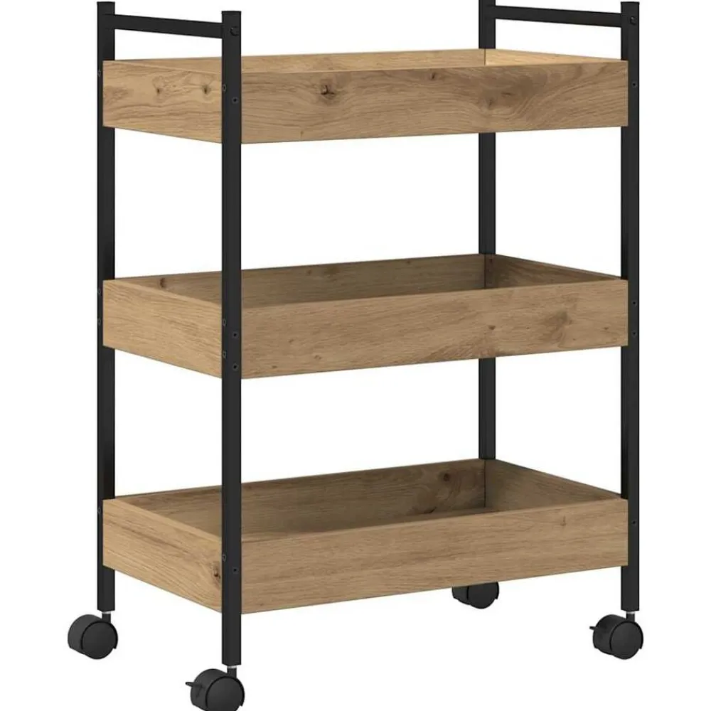 Keuken Trolley Artisan Eiken 50 x 30 x 70 cm Bewerkt hout>vidaXL Best