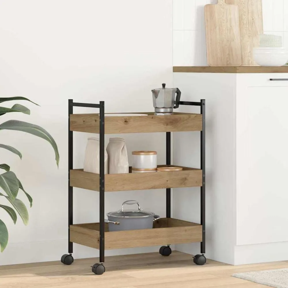 Keuken Trolley Artisan Eiken 50 x 30 x 70 cm Bewerkt hout>vidaXL Best